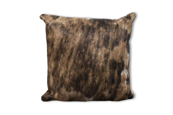 Exotic Dark Brown and Black Cowhide Cushion