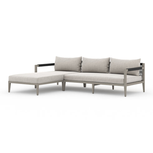 SHERWOOD OUTDOOR 2-PIECE SECTIONAL, WEATHERED GREY