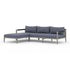 SHERWOOD OUTDOOR 2-PIECE SECTIONAL, WEATHERED GREY