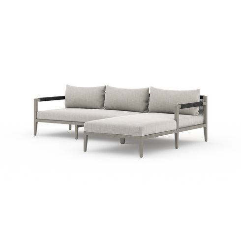 SHERWOOD OUTDOOR 2-PIECE SECTIONAL, WEATHERED GREY