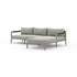 SHERWOOD OUTDOOR 2-PIECE SECTIONAL, WEATHERED GREY