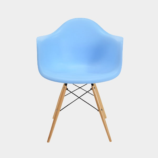 Eames Molded Plastic Armchair (Natural Wood Legs)