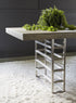 Ladder Dining Table Suar Wood, Grey/Silver Finish
