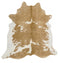 Beige and White Natural Cowhide