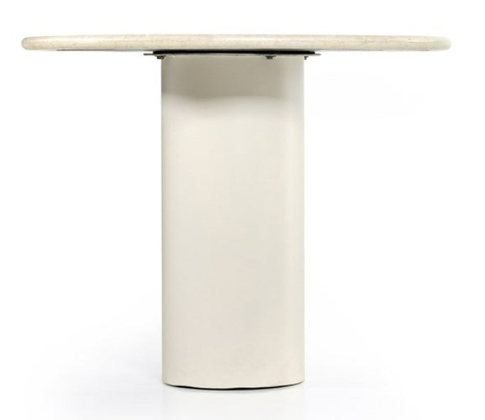 Belle Round Dining Table-Cream Marble