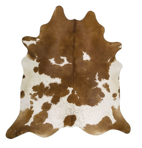Brown and White Natural Cowhide