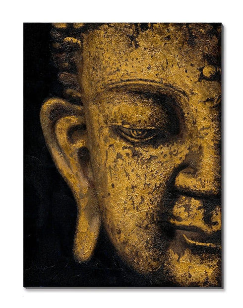Buddha with Golden Foiled I - 50% Hand Painted