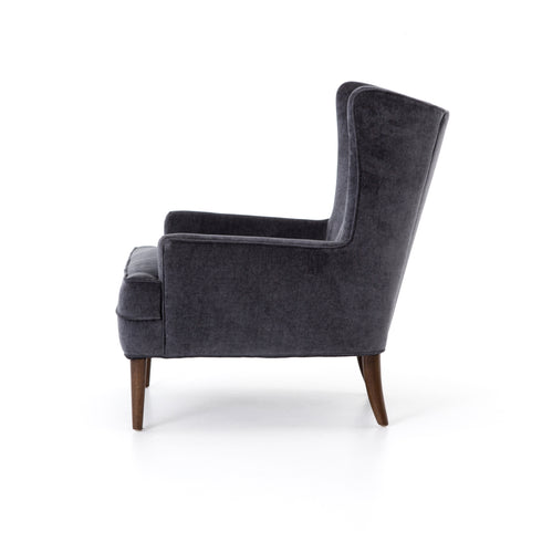 Clermont Chair - Charcoal Worn Velvet