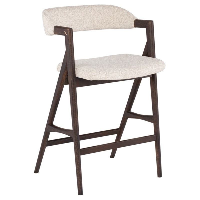 Anita Boucle Stool (Seared Oak Frame)