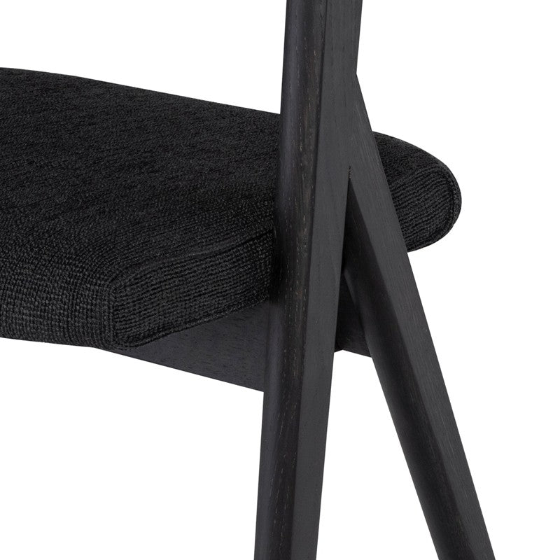 Anita Boucle Stool (Ebonized Oak Frame)