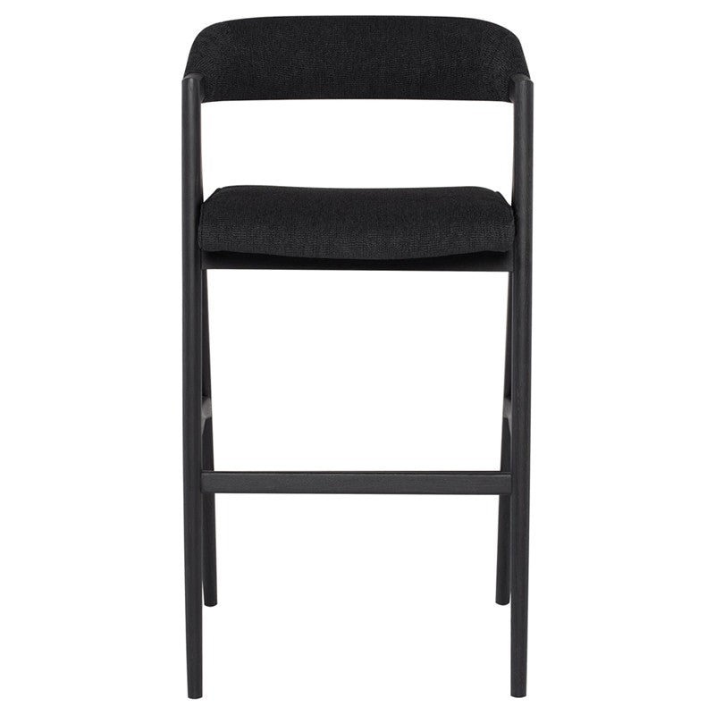 Anita Boucle Stool (Ebonized Oak Frame)