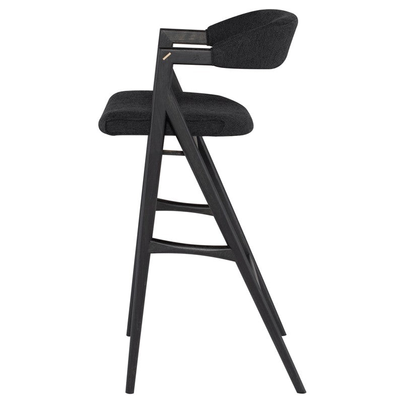 Anita Boucle Stool (Ebonized Oak Frame)