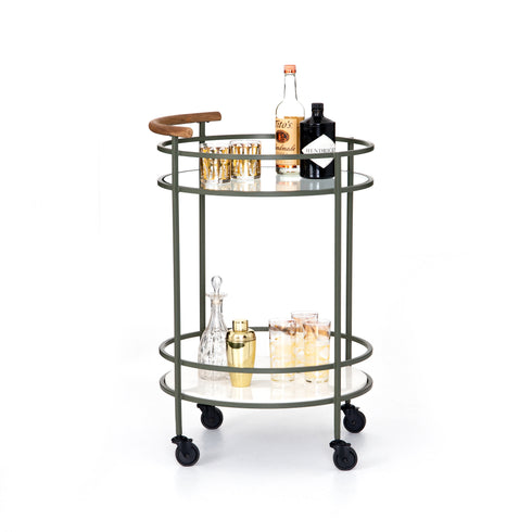 DEMPSEY BAR CART-SAGE GREEN