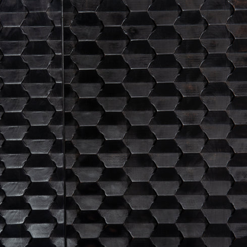 RAFFAEL BAR CABINET-CARVED BLACK WASH