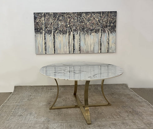 Culture Round Faux Stone Dining Table | Floor Model