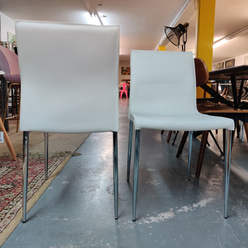 White Dining Chairs - Set of 2 | Floor Model