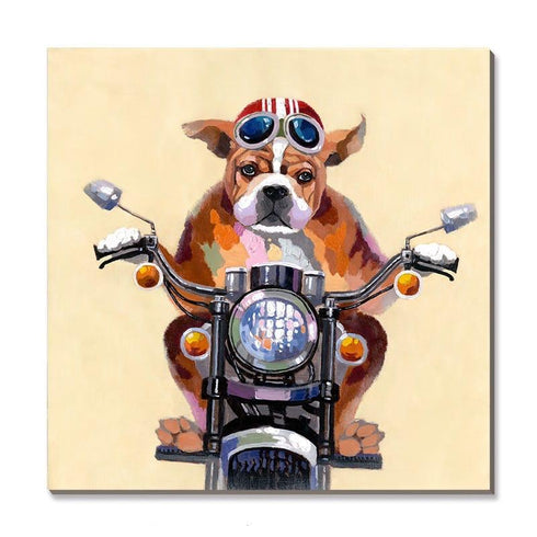 Motorcycle Dog - 50% Hand Painted