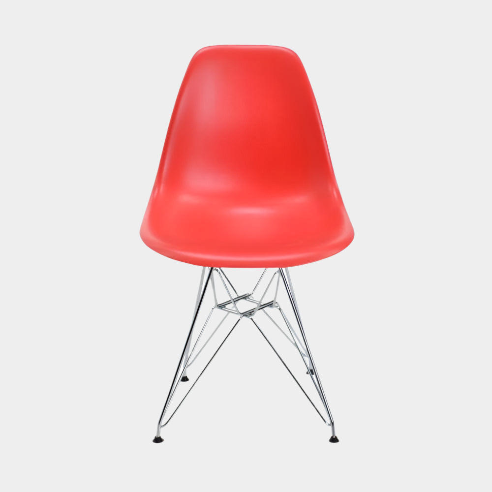 Chaise pour enfant en plastique moulé Eames - Pieds chromés