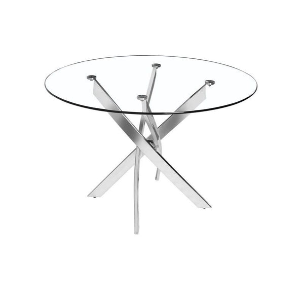 Glass Star Table - Round (Chrome)