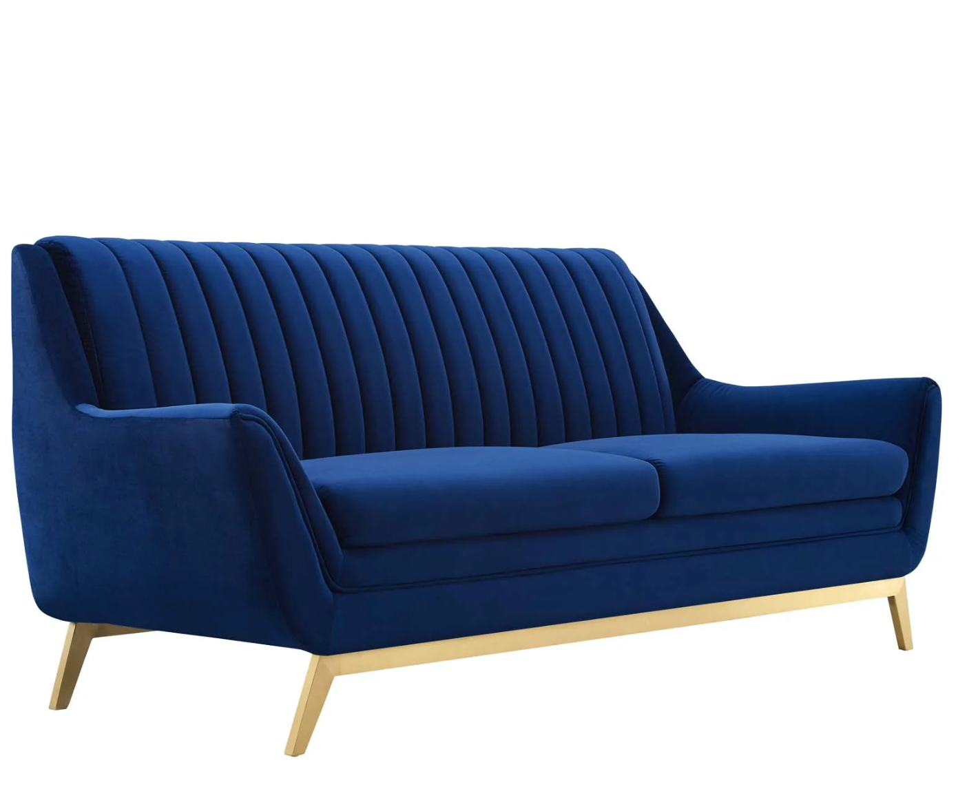 Channel Tufted Performance Velvet Loveseat Sofa