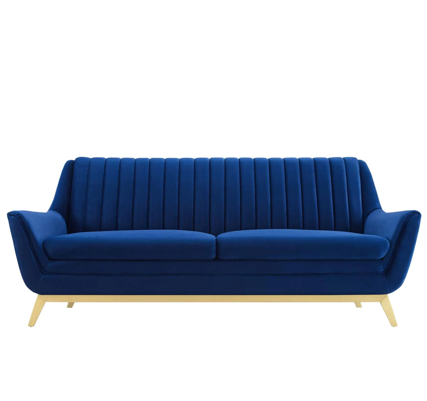 Channel Tufted Performance Velvet Loveseat Sofa