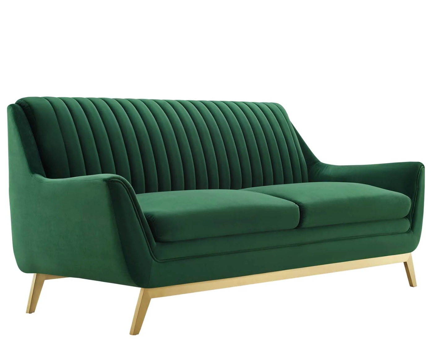 Channel Tufted Performance Velvet Loveseat Sofa