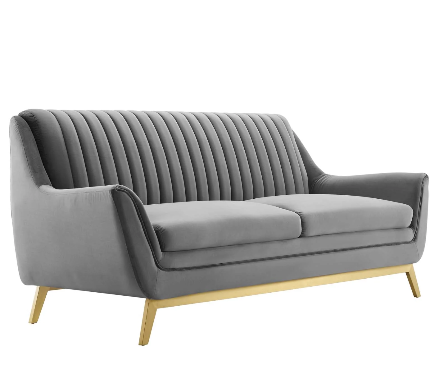 Channel Tufted Performance Velvet Loveseat Sofa