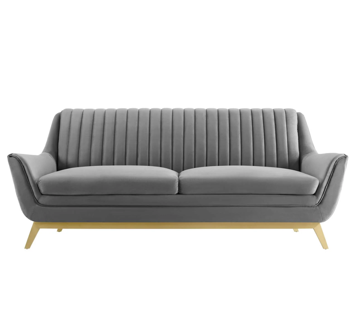 Channel Tufted Performance Velvet Loveseat Sofa