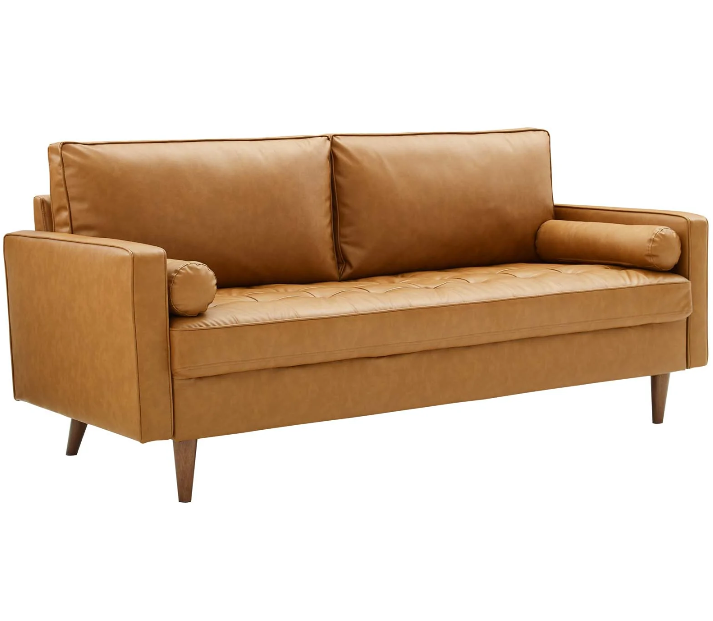 Vanessa Faux Leather Sofa - Tan