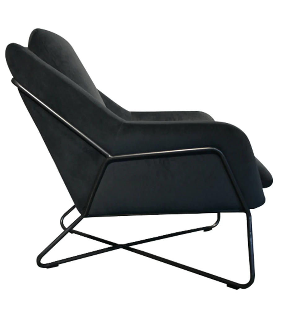 Romeo Lounge Chair - Dark Grey Velvet