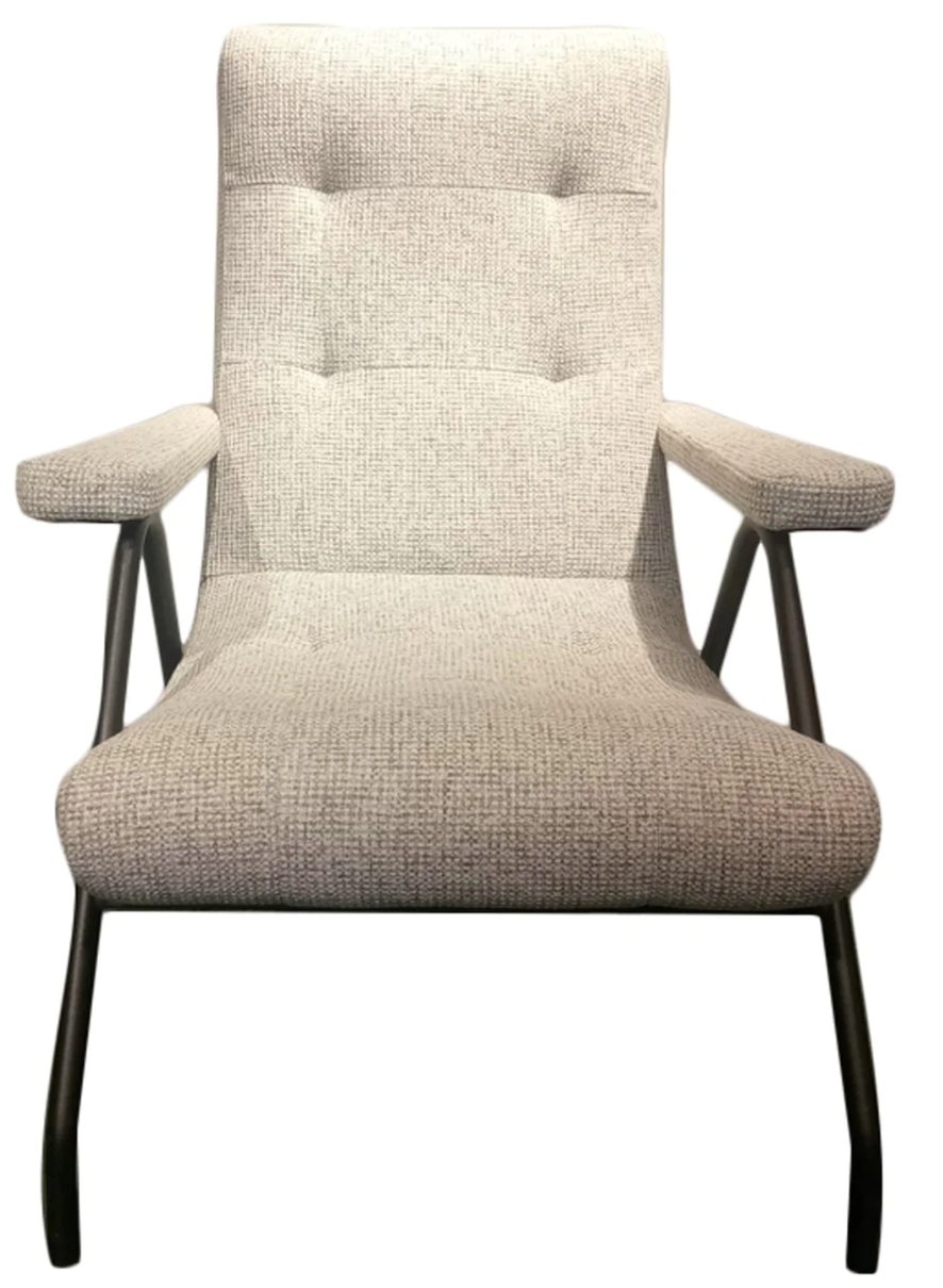 Retro Lounge Chair - Light Grey Tweed