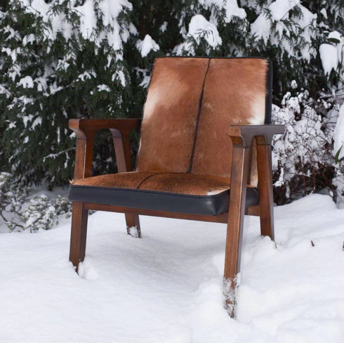 Rio Cool Armchair - Cool Brown, Leather/Goat Hair