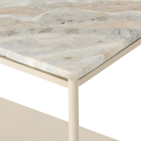 Dionne Console Table - Creamy Taupe Marble