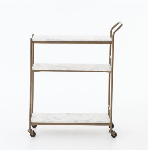 Felix Rectangular Bar Cart-Antique Brass