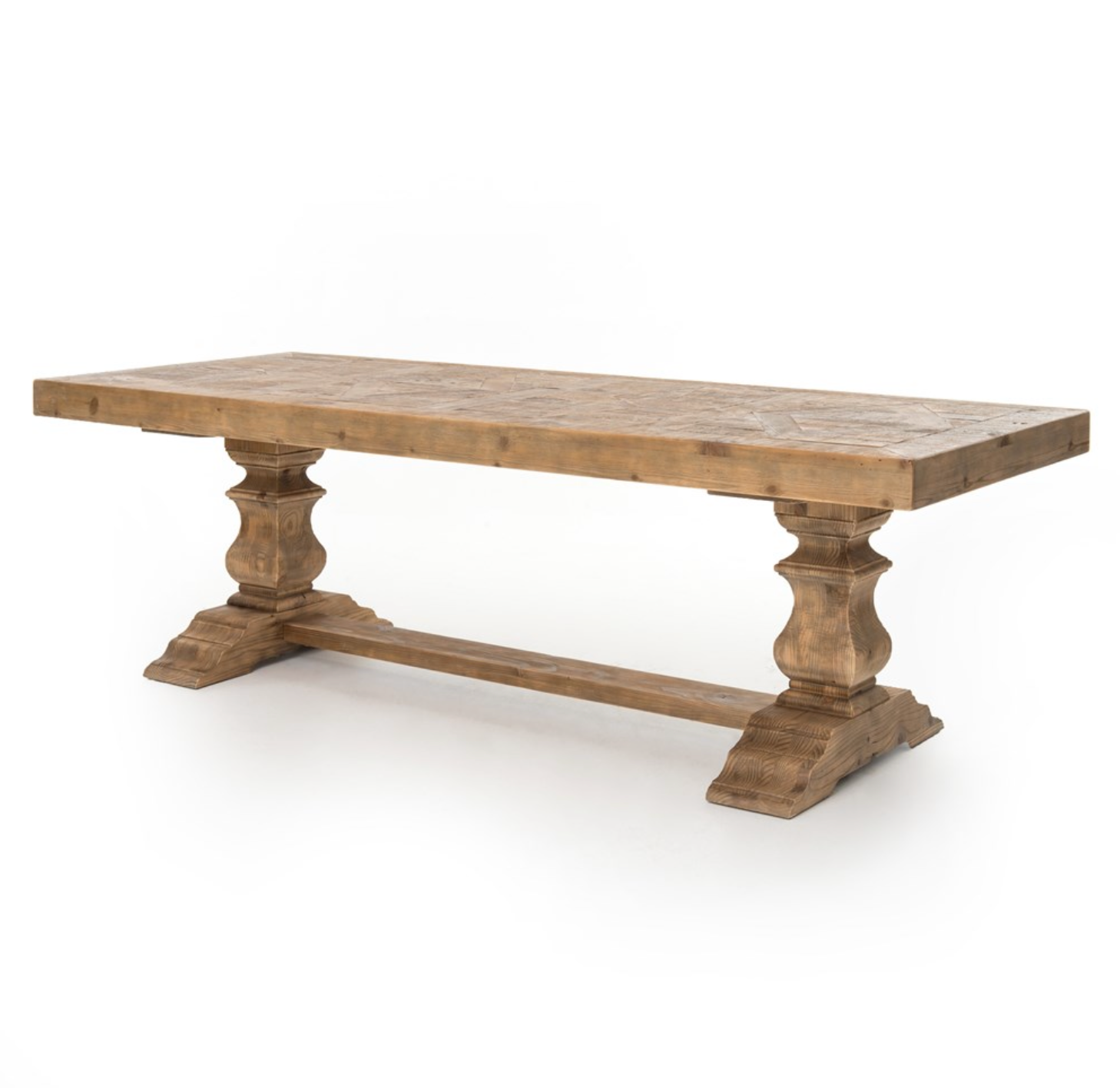 Castle 98" Dining Table - Waxed Bleached Pin