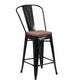 Tolix High Back w/ Wood Seat (Counter/Bar)