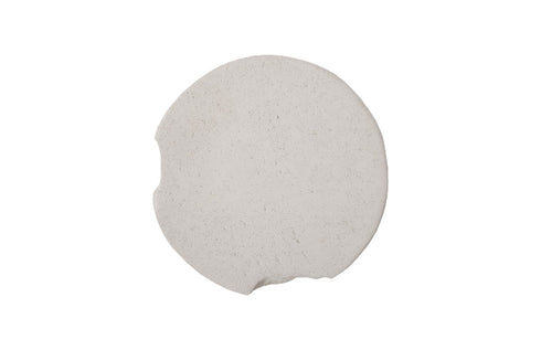 Slice Round White Stone Stool