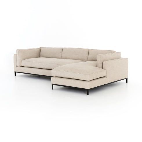 GRAMMERCY 2-PIECE CHAISE SECTIONAL (LEFT/RIGHT CHAISE) - OAK SAND