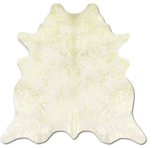 White with Gold Metallic Cowhide