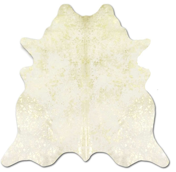 White with Gold Metallic Cowhide