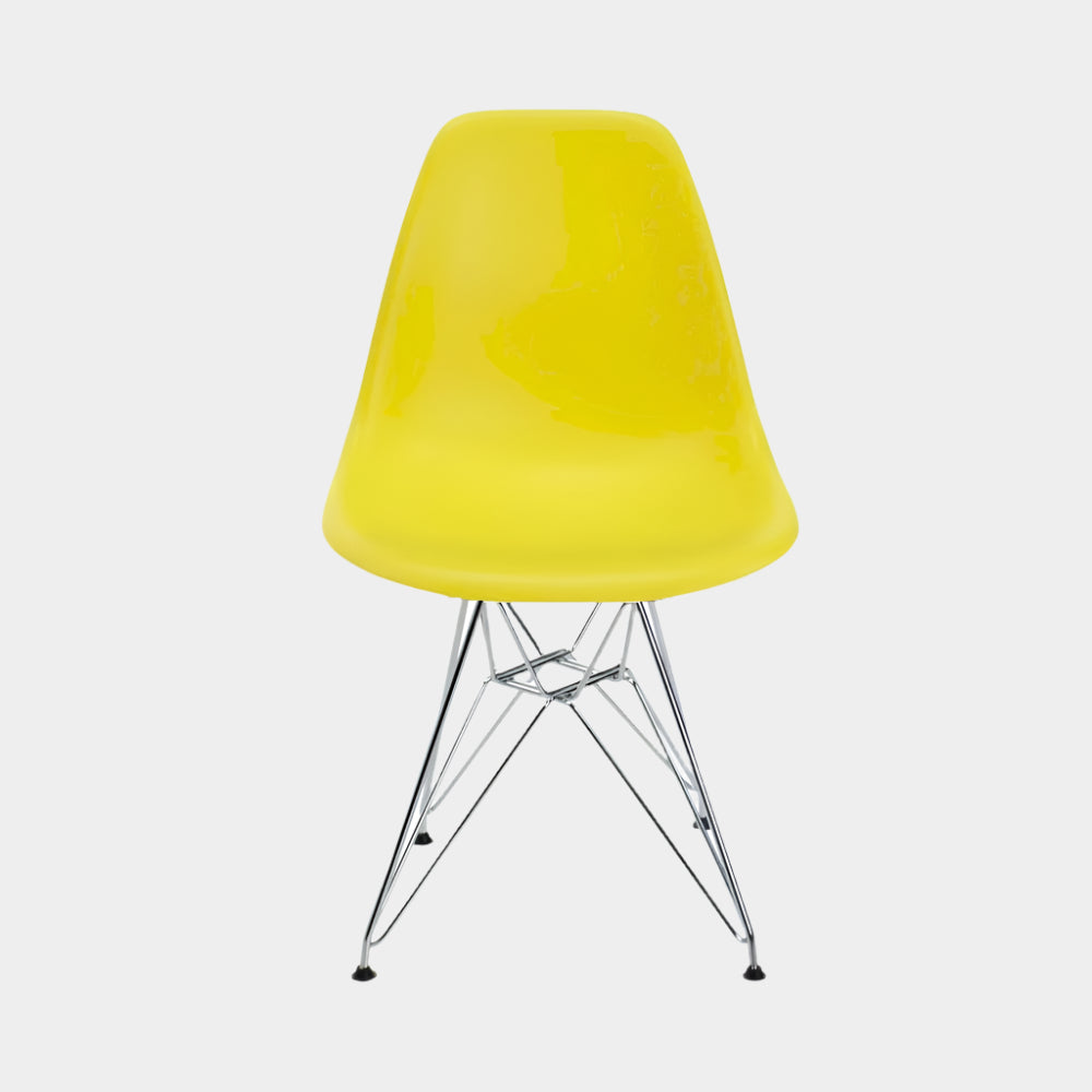 Chaise pour enfant en plastique moulé Eames - Pieds chromés