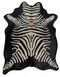 Zebra Reverse Stenciled Cowhide