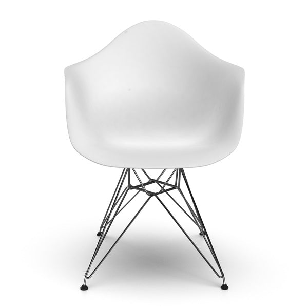 Fauteuil en plastique moulé Eames - Pieds chromés