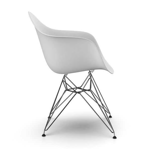 Fauteuil en plastique moulé Eames - Pieds chromés