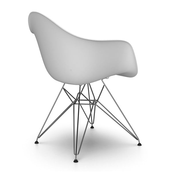 Fauteuil en plastique moulé Eames - Pieds chromés