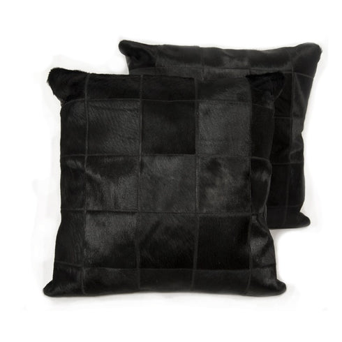 Mosaic Black Cowhide Cushion