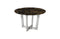 Petrified Wood Mosaic Dining Table, Round Stainless Steel Base
