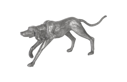 Walking Dog Sculpture Black/Silver, Aluminum