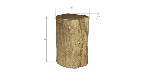 Log Small Gold Stool