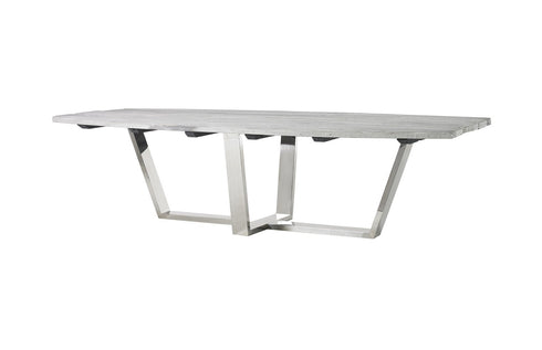 Scaffolding Dining Table Polished Stainless Steel Base